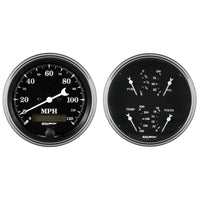 Thumbnail for Auto Meter Gauge Kit 2 pc. Quad & Speedometer 5in Old Tyme Black