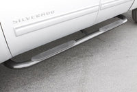 Thumbnail for Lund 01-13 Chevy Silverado 1500 Crew Cab (Body Mount) 4in. Oval Curved SS Nerf Bars - Polished
