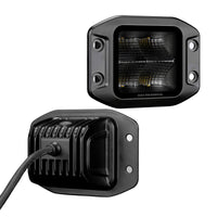 Thumbnail for Go Rhino Xplor Blackout Series Cube LED Flood Light Kit (Flush Mount) 3x3 - Blk (Pair)