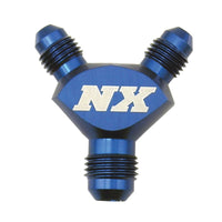 Thumbnail for Nitrous Express 6AN x 4AN x 4AN Billet Pure-Flo Y Fitting - Blue