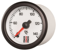 Thumbnail for Autometer Stack 52mm 40-140 Deg C 1/8in NPTF Male Pro Stepper Motor Oil Temp Gauge - White