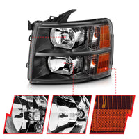 Thumbnail for ANZO 2007-2013 Chevrolet Silverado Crystal Headlights Black