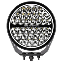 Thumbnail for Go Rhino Xplor Blackout Series Round Single LED Spot Light Kit w/DRL (Surface Mount) 9in. - Blk