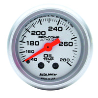 Thumbnail for Autometer Ultra-Lite 52mm 140-280 Deg F Mechanical Oil Temp Gauge