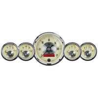 Thumbnail for AutoMeter Gauge Kit 5 Pc. 3-3/8in. & 2-1/16in. Elec. Speedo W/Lcd Odo Prestige Antq. Ivory