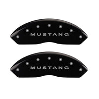Thumbnail for MGP 4 Caliper Covers Engraved Front Mustang Engraved Rear S197/GT Black finish silver ch