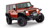 Thumbnail for Bushwacker 07-18 Jeep Wrangler Unlimited Flat Style Flares 4pc 4-Door Sport Utility Only - Black