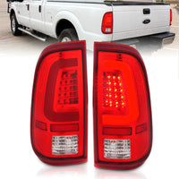 Thumbnail for ANZO 2008-2016 Ford F-250 LED Taillights Chrome Housing Red/Clear Lens (Pair)