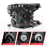 Thumbnail for ANZO 18-20 Ford F-150 (w/o Fctry LED) Full LED Proj Headlights w/Light Bar Swtchbk Seq. Chrome w/Int