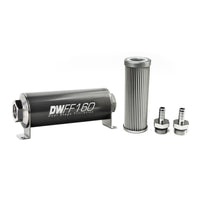 Thumbnail for DeatschWerks Stainless Steel 3/8in 10 Micron Universal Inline Fuel Filter Housing Kit (160mm)