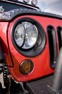 Thumbnail for Rugged Ridge Headlight Bezels Black 07-18 Jeep Wrangler JK