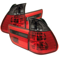 Thumbnail for Spyder BMW E53 X5 00-06 4PCS Euro Style Tail Lights- Red Smoke ALT-YD-BE5300-RS
