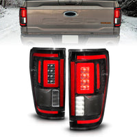 Thumbnail for ANZO 21-23 Ford F-150 LED Taillights Seq. Signal w/BLIS Cover - Black (For Factory Halogen ONLY)