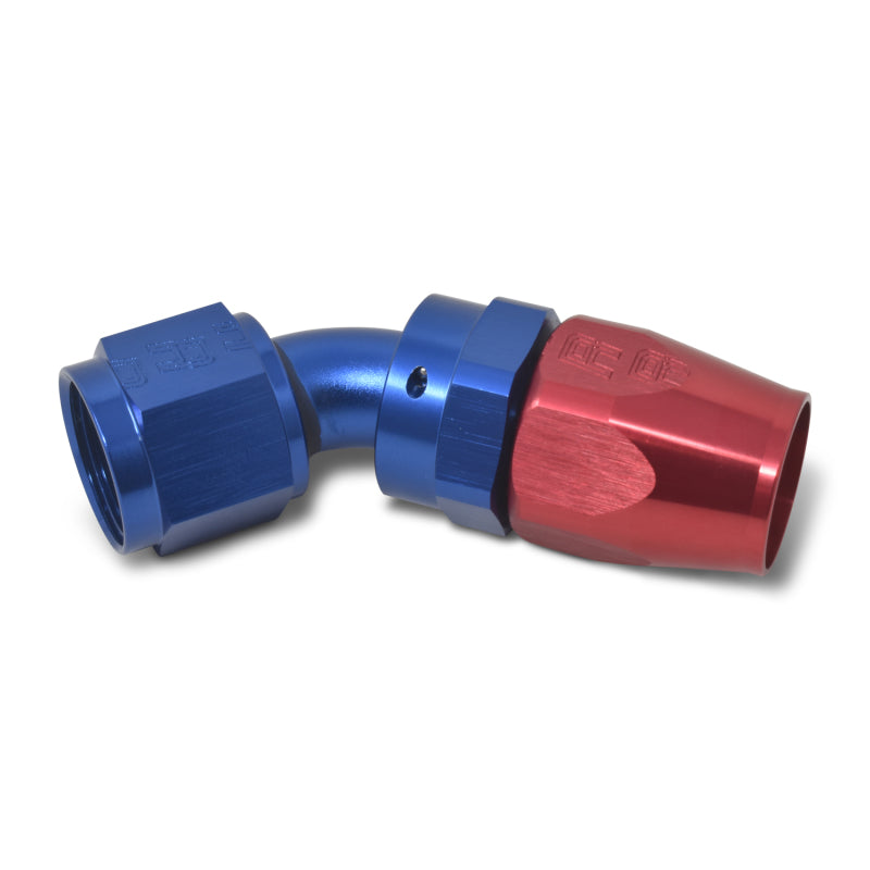 Russell Performance -10 AN Red/Blue 45 Degree Full Flow Hose End