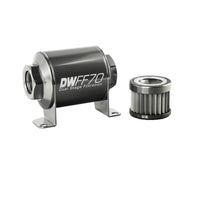 Thumbnail for DeatschWerks Stainless Steel 10AN 10 Micron Universal Inline Fuel Filter Housing Kit (70mm)