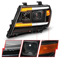 Thumbnail for ANZO 09-20 Nissan Frontier Black Projector Plank Style DRL w/ Switchback & Sequential LED DRL
