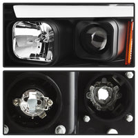 Thumbnail for Spyder 02-05 Dodge Ram 1500 Light Bar Projector Headlights - Black (PRO-YD-DR02V2-LB-BK)