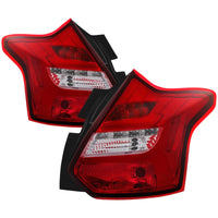 Thumbnail for Spyder 12-14 Ford Focus 5DR LED Tail Lights - Red Clear (ALT-YD-FF12-LED-RC)