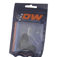 Thumbnail for DeatschWerks 8AN Male Flare to 8AN Male Flare 90-Degree Fitting - Anodized Matte Black