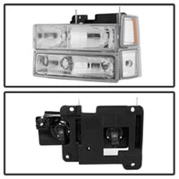Thumbnail for Xtune Chevy Suburban 94-98 Headlights w/ Corner & Parking Lights 8pcs Chrome HD-JH-CCK88-AM-C-SET