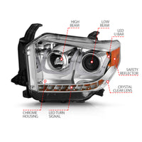 Thumbnail for ANZO 2014-2015 Toyota Tundra Projector Headlights w/ U-Bar Chrome w/ DRL