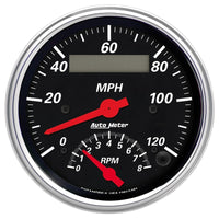 Thumbnail for AutoMeter Gauge Tach/Speedo 3-3/8in. 120MPH & 8K RPM Elec. Program. Designer Blk