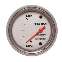 Thumbnail for Autometer Marine Chrome Gauge 2-5/8in Electric Trim Level Gauge 0OHM Down - 90OHM Up