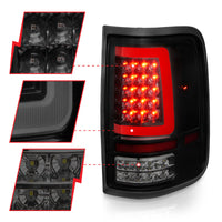 Thumbnail for ANZO 2004-2006 Ford F-150 LED Tail Lights w/ Light Bar Black Housing Smoke Lens