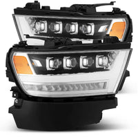 Thumbnail for AlphaRex 19-20 Ram 1500HD NOVA LED Proj Headlights Plank Style Chrome w/Activ Light/Seq Signal/DRL