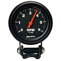 Thumbnail for Autometer Black 2 5/8 inch  6000 rpm Tachometer Mini Tach Gauge