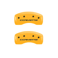 Thumbnail for MGP 4 Caliper Covers Engraved Front & Rear C6/Corvette Yellow finish black ch