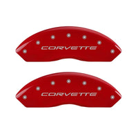 Thumbnail for MGP 4 Caliper Covers Engraved Front & Rear C5/Corvette Red finish silver ch