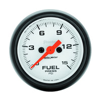 Thumbnail for Autometer Phantom Fuel Pressure gauge 52mm 0-15 PSI Full Sweep Elec w/o peak & Valley