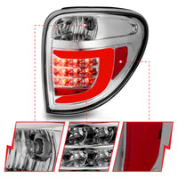 Thumbnail for ANZO 2004-2007 Dodge Grand Caravan LED Tail Lights w/ Light Bar Chrome Housing Clear Lens