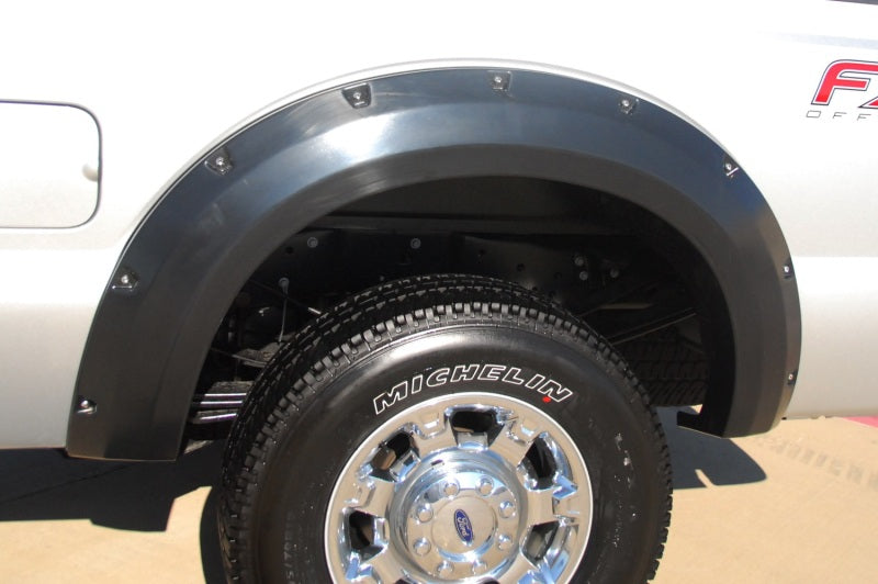 Lund 11-16 Ford F-250 Super Duty RX-Rivet Style Smooth Elite Series Fender Flares - Black (2 Pc.)