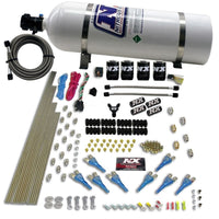 Thumbnail for Nitrous Express 8 Cyl Shark Direct Port 4 Solenoids Nitrous Kit (200-600HP) w/15lb Bottle