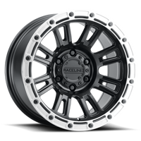 Thumbnail for Raceline 956BS Compass 18x9in / 8x165.1 BP / 18mm Offset / 125.2mm Bore - Black & Silver Lip Wheel