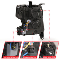 Thumbnail for ANZO 15-20 Chevy Tahoe/Suburban LED Light Bar Style Headlights Black w/Sequential w/DRL w/Amber