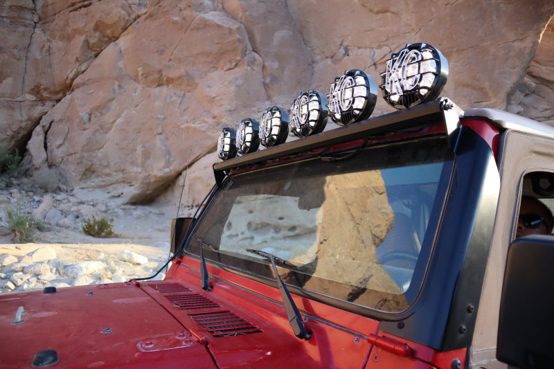 KC HiLiTES 97-06 Jeep TJ 50in. Overhead Xross Bar Kit w/(6) SlimLite LED Lights - Black