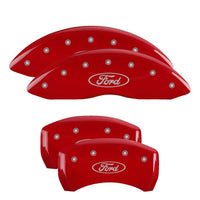 Thumbnail for MGP 4 Caliper Covers Engraved Front & Rear Oval logo/Ford Red finish silver ch