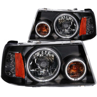 Thumbnail for ANZO 2001-2011 Ford Ranger Projector Headlights w/ Halo Black (CCFL) 1 pc