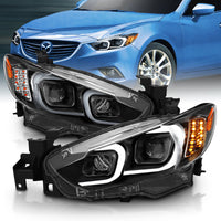 Thumbnail for ANZO 2014-2015 Mazda 6 Projector Headlights w/ Plank Style Design Black