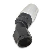 Thumbnail for Russell Performance -6 AN Black/Silver 45 Degree Full Flow Hose End
