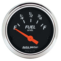 Thumbnail for Autometer Designer Black 2 1/16in 0 Ohm E to 90 Ohm F Electronic Fuel Level Gauge