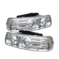 Thumbnail for Spyder Chevy Silverado 1500/2500 99-02Projector Headlights LED Halo LED Chrome PRO-YD-CS99-HL-C
