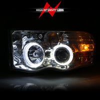 Thumbnail for ANZO 2002-2005 Dodge Ram 1500 Projector Headlights w/ Halo Chrome Clear Amber