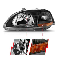 Thumbnail for ANZO 1996-1998 Honda Civic Crystal Headlights Black