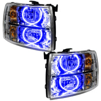 Thumbnail for Oracle Lighting 07-13 Chevrolet Silverado Pre-Assembled LED Halo Headlights - Blue SEE WARRANTY