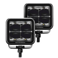 Thumbnail for Go Rhino Xplor Blackout Series Cube LED Spot Light Kit (Surface/Threaded Stud Mnt) 3x3 - Blk (Pair)