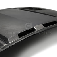 Thumbnail for Anderson Composites 2018-2019 Ford Mustang Ram Air Double Sided Carbon Fiber Hood